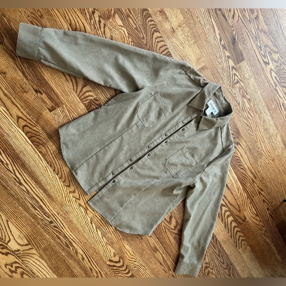 Vintage Jones Wear Sport Soft  Tan Button Down Shirt Womens size 16​ - Picture 1 of 9